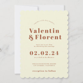 Retro 70er inspiriert Orange Wedding Einladung