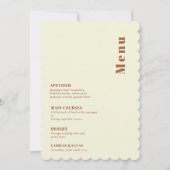 Retro 70er inspiriert Orange Wedding Menu Einladung (Vorderseite)