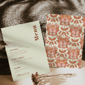 Retro 70er inspiriert Orange Wedding Menu Einladung