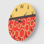 Retro 70er Inspiriert Orange & Yellow Art Große Wanduhr (Winkel)