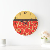Retro 70er Inspiriert Orange & Yellow Art Große Wanduhr (Zuhause)