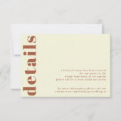 Retro-70er inspirierte Hochzeitskarte RSVP Karte (Vorderseite)