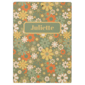 Retro 70er Jahre Blumen-Boho-Muster Klemmbrett (Rückseite)