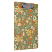 Retro 70er Jahre Blumen-Boho-Muster Klemmbrett (Rechts)