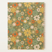 Retro 70er Jahre Blumen-Boho-Muster Planer (Rückseite)