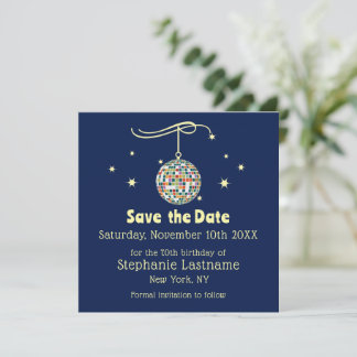 Retro-70er-Jahre-Disco-70.-Geburtstagsfeier auf Du Save The Date