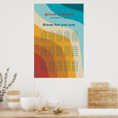 Retro 70er Jahre farbenfrohe Rainbow-Hochzeitstabe Poster (Küche)