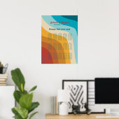 Retro 70er Jahre farbenfrohe Rainbow-Hochzeitstabe Poster (Heimbüro)