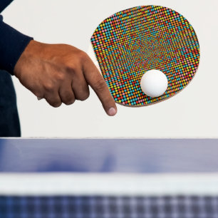 Retro 70er Jahre Farbiger Op Art Ping Pong Schläge Tischtennis Schläger