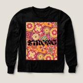 Retro 70er Jahre Florales Patchwork Bleib Stark (Design Vorderseite)