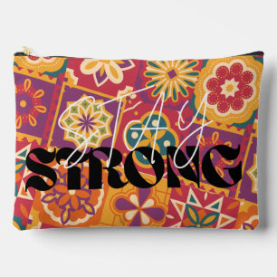 Retro 70er Jahre Florales Patchwork Stay Strong U Zubehörtasche