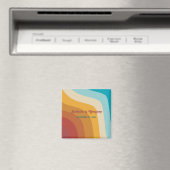 Retro 70er Jahre Gastgeschenk Hochzeit mit farbenf Magnet (In Situ (Geschirrspüler))