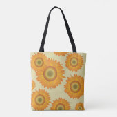 Retro 70er Jahre Gelbes Sonnenblumen-Blumenmuster Tasche (Rückseite)