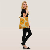 Retro 70er Jahre Gelbes Sonnenblumen-Blumenmuster Tasche