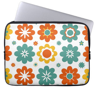 Retro 70er Jahre Geometrisches Flower Power Boho Laptopschutzhülle
