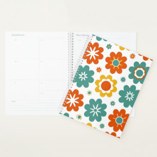 Retro 70er Jahre Geometrisches Flower Power Boho Planer
