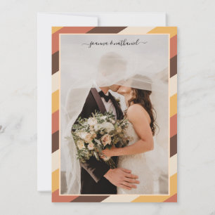 Retro 70er Jahre gestreift, wir haben den 70er der Einladung