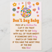 Retro 70er Jahre Groovy Don't Say Baby Shower Game Briefpapier (Vorderseite)
