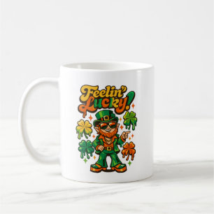 Retro 70er Jahre Groovy Leprechaun Glücksgefühle S Kaffeetasse