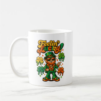 Retro 70er Jahre Groovy Leprechaun Glücksgefühle S Kaffeetasse