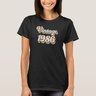 Retro 70er Jahre Groovy Regenbogen Vintage 1986 F T-Shirt