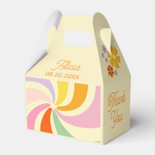Retro 70er Jahre Groovy Wave Blumen Geburtstag Dan Geschenkschachtel