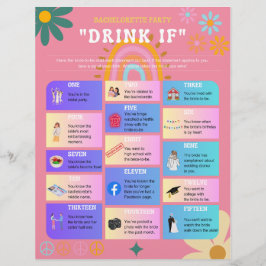 Retro 70er Jahre Junggeselinnen-Abschied Drink If 