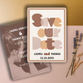 Retro 70er Jahre Kalligrafie Terrakotta Save the D Einladung