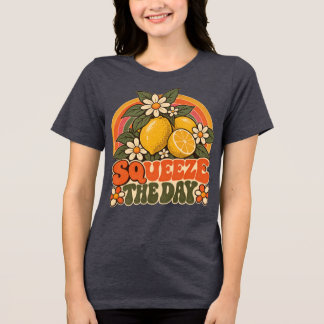 Retro 70er Jahre - Nutze den Tag Zitrone Grafik T- Tri-Blend Shirt