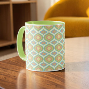 Retro 70er Jahre Pastell-Geometrie-Wallpaper Tasse