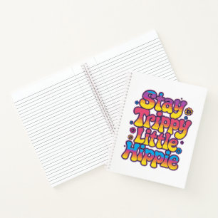 Retro 70er Jahre Stay Trippy Little Hippie Kunst Notizblock