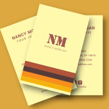 Retro 70er-Jahre Streifen Monogramm Gelb