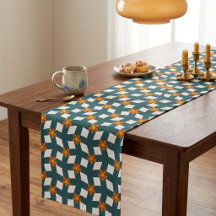 Retro 70er Jahre Türkis und Orange Geometrisches B