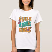 Retro 70er Jahre Typografie "Girls" Basic T - Shir T-Shirt (Vorderseite)