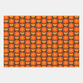 Retro 70er Jonnty Blume Muster Orange & Brown Geschenkpapier Set (Vorderseite 2)