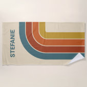 Retro-70er-Kurve Strandtuch (Vorderseite)