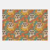 Retro 70er Labrador Retriever Geburtstag Geschenkpapier Set (Vorderseite)