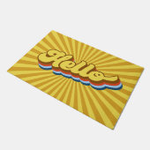 Retro 70er Letters Hello Fußmatte (Schrägansicht)