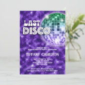 Retro 70er Letzte Disco Bachelorette Einladung (Stehend Vorderseite)