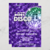 Retro 70er Letzte Disco Bachelorette Einladung (Vorne/Hinten)