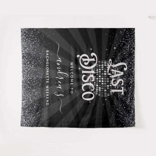 Retro 70er Letzte Disco Junggeselinnen-Abschied Wo Wandteppich (Vorderseite (Horizontal))