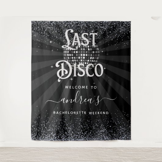 Retro 70er Letzte Disco Junggeselinnen-Abschied Wo Wandteppich (Vorderseite)