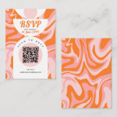 Retro 70er Liquid Swirl Boho Pink Orange UAWG Begleitkarte (Vorne/Hinten)