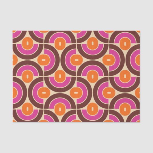 Retro 70er Mid Mod Geometric Muster Seidenpapier (Vorderseite)
