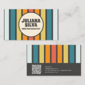 Retro-70er mit QR Business Card Visitenkarte (Vorne/Hinten)