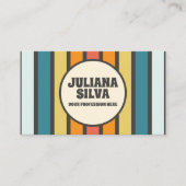 Retro-70er mit QR Business Card Visitenkarte (Vorderseite)