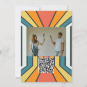 Retro-70er mit QR/Foto-Hochzeit Einladung (Rückseite)