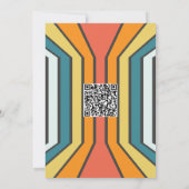 Retro-70er mit QR-Hochzeit Einladung (Rückseite)