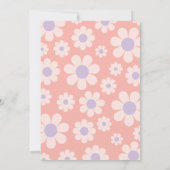 Retro 70er Moderne Pastel Wedding Einladung (Rückseite)