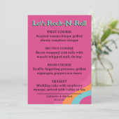 Retro 70er Music Cassette Tape Groovy Fuchsia Fun Menükarte (Stehend Vorderseite)